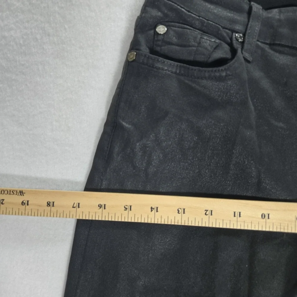 7 For‎ All Mankind Faux Pants Black Size 27 Womens Skinny Ankle Stretch Mid Rise